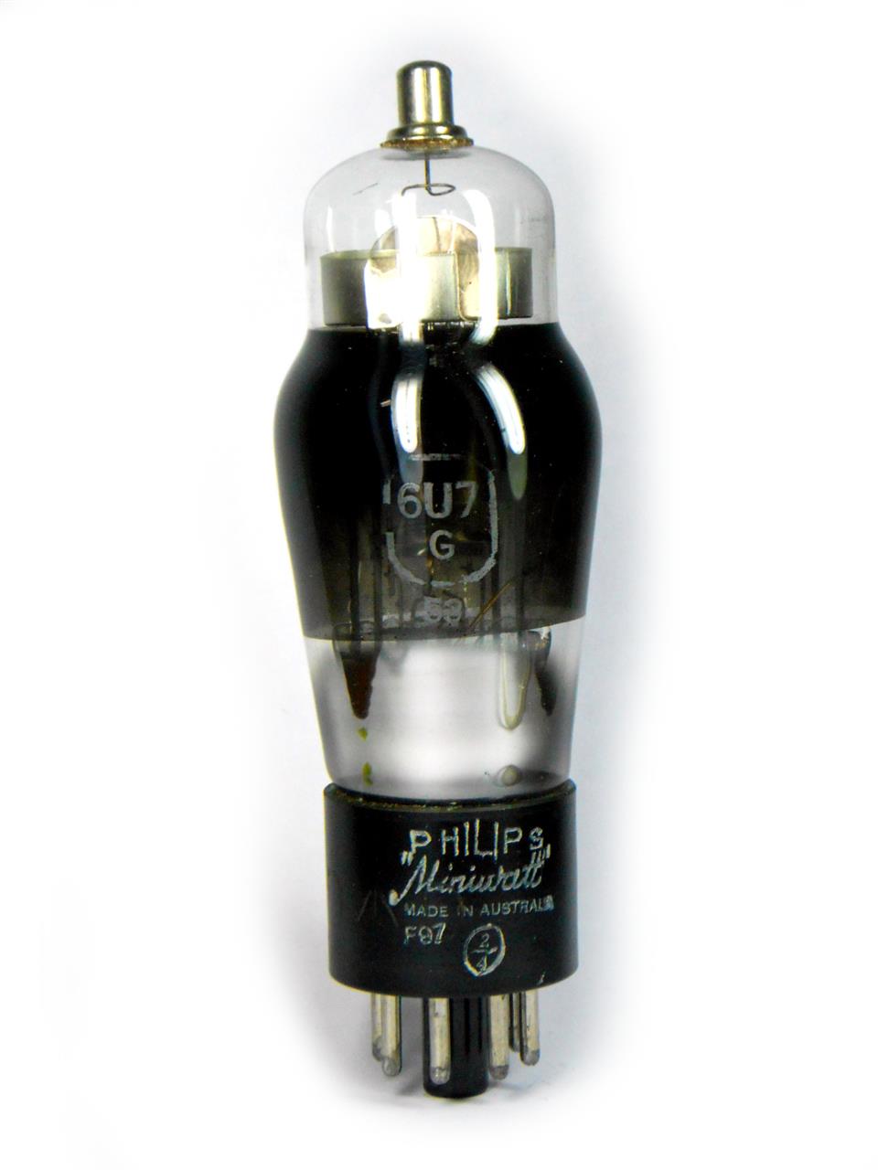 Válvulas eletrônicas pentodo amplificadoras com base octal de 8 pinos - Válvula 6U7G Philips Radiotron